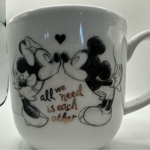 Williams Sonoma Mickey and Minnie White Mug
